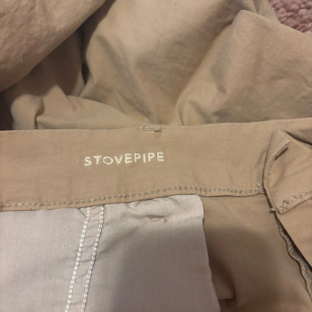 American Eagle High-Waisted Stovepipe Stretch Pants Womens SZ 12 Sort Tan wide - Picture 4 of 8